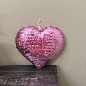 Pink Sequin Heart wall decor/hanging
